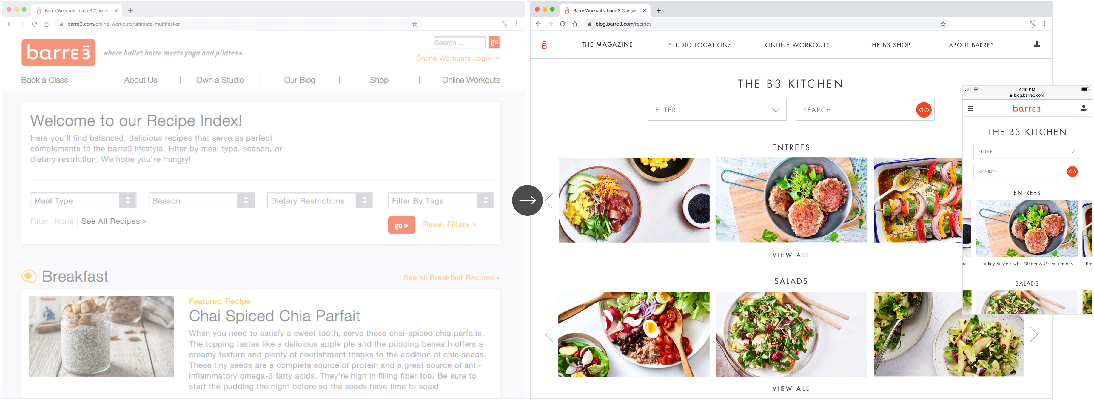 barre3 Rebrand Recipe Index